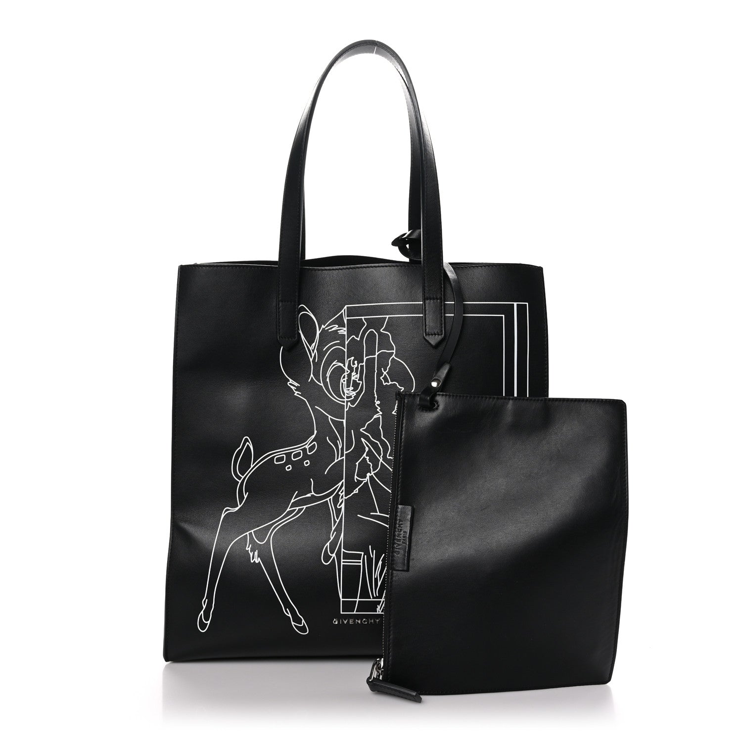 Givenchy Calfskin Bambi Print Medium Stargate Shopper Tote Black 3 of 10
