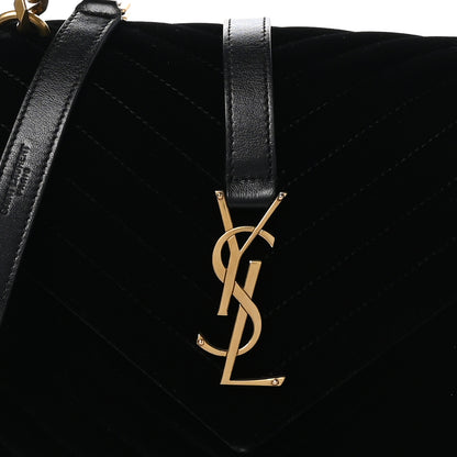 Saint Laurent Velvet Y Quilted Monogram Small Loulou Chain Satchel Black 8 of 11