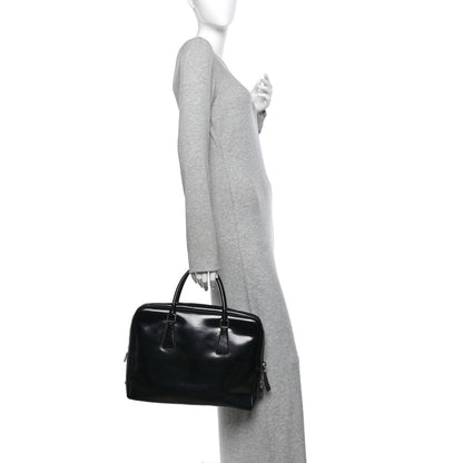 Prada Spazzolato Large Zip Around Briefcase Black 2 of 10