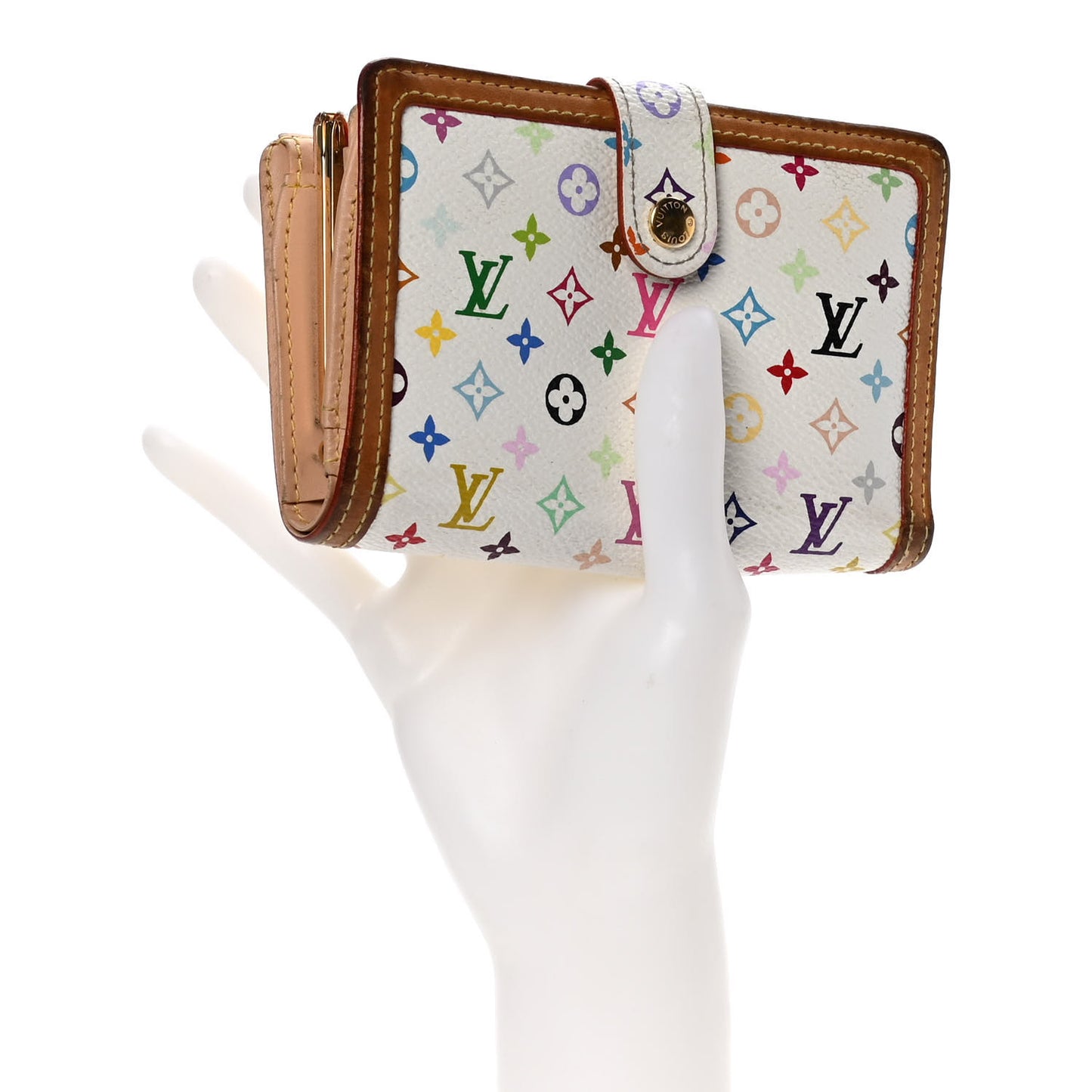 Monogram Multicolor French Purse Wallet White