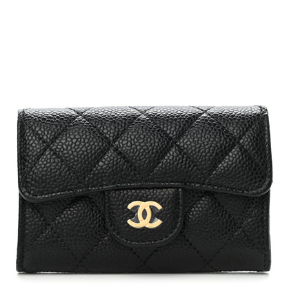 Chanel Caviar Quilted Flap Card Holder Wallet Black 1 of 9