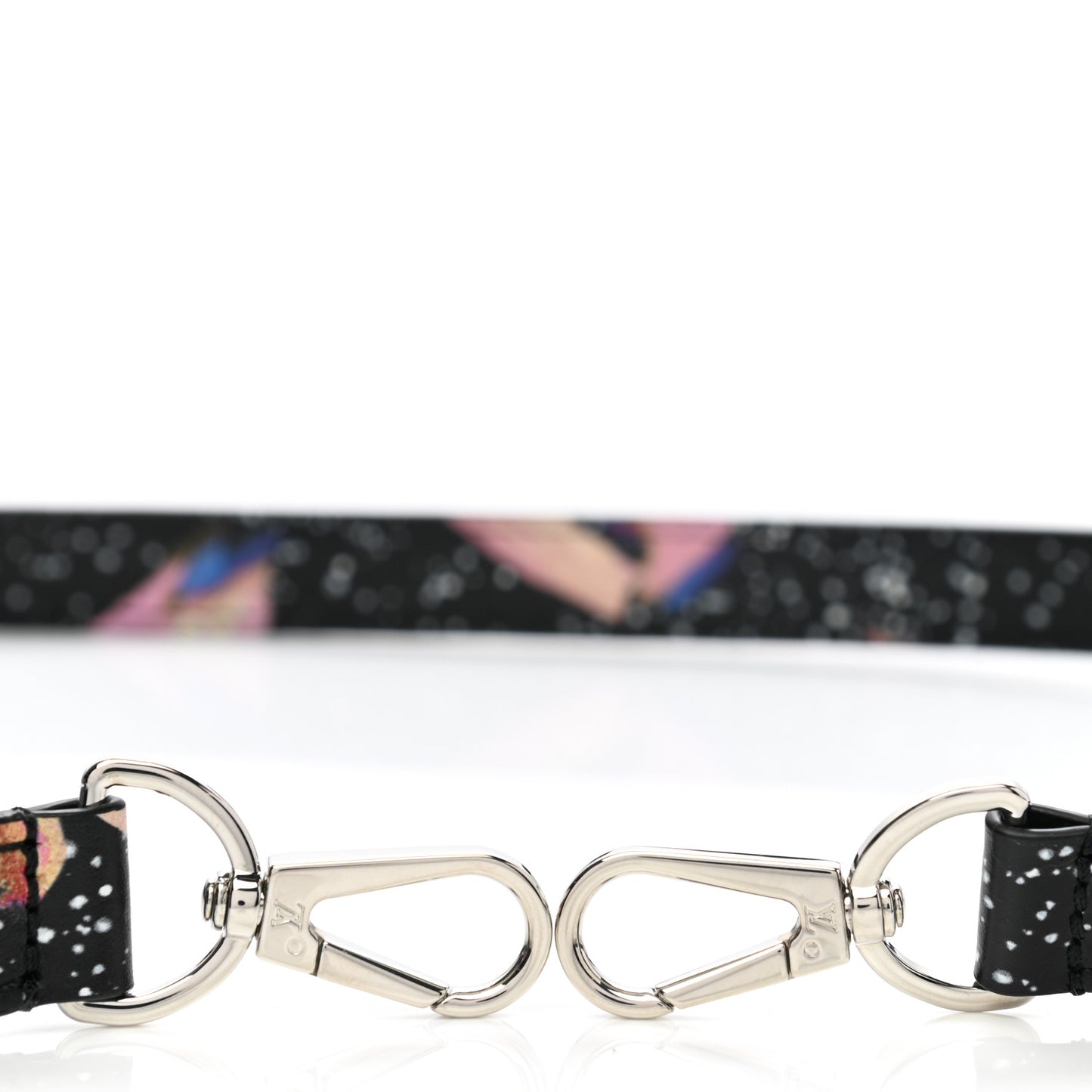 Calfskin Splash Print Adjustable Keepall Bandouliere Shoulder Strap Black