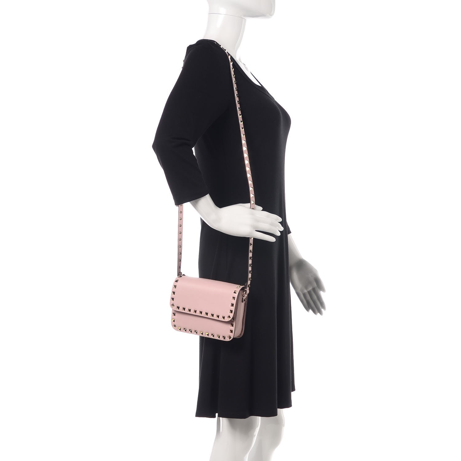 Valentino Garavani Vitello Rockstud Flap Crossbody Bag Water Rose 2 of 9