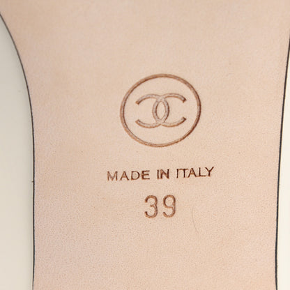 Chanel Patent Calfskin CC Cap Toe Low Heel Pumps 39 White Black 6 of 9