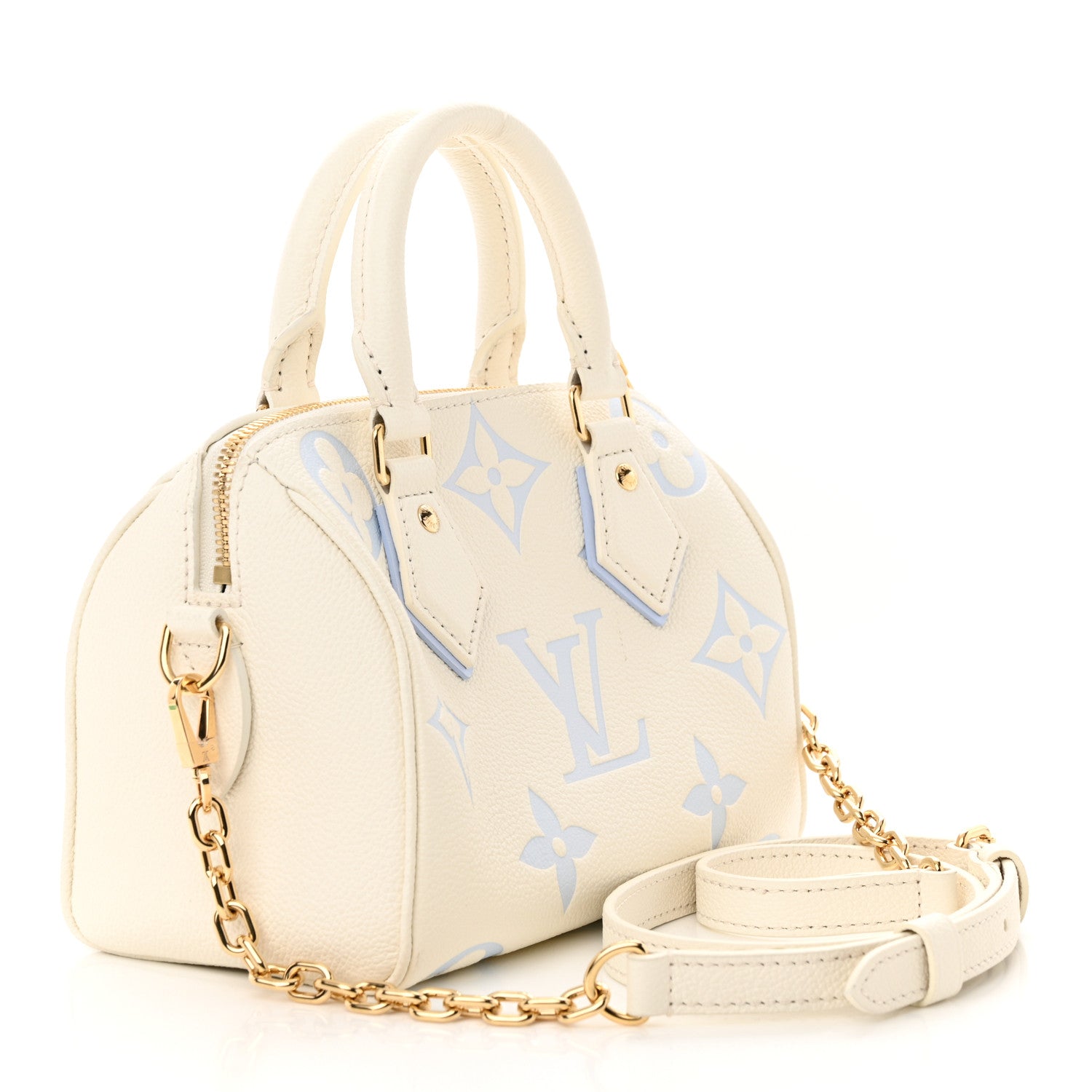 Louis Vuitton Empreinte Monogram Giant Speedy Bandouliere 20 Latte Candy Blue 3 of 11