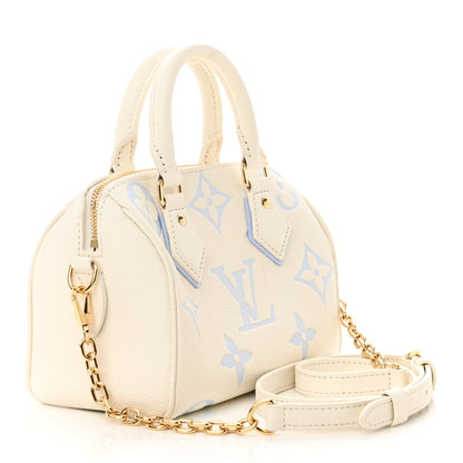 Louis Vuitton Empreinte Monogram Giant Speedy Bandouliere 20 Latte Candy Blue 3 of 11