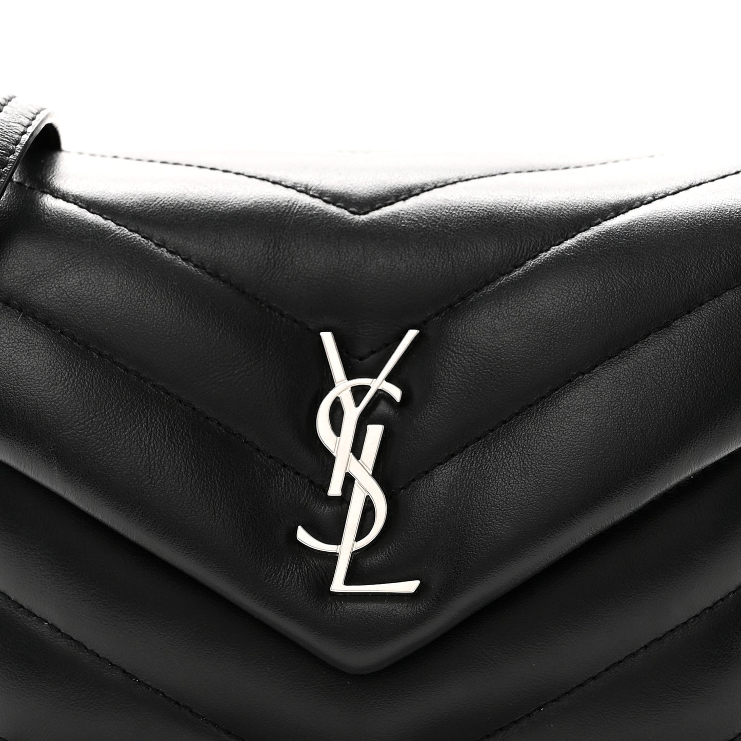 Calfskin Y Quilted Monogram Toy Loulou Crossbody Bag Black