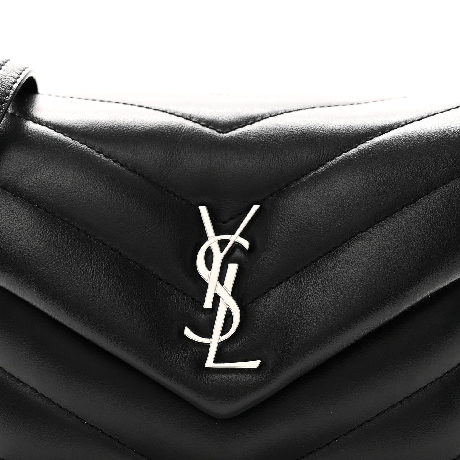 Saint Laurent Calfskin Y Quilted Monogram Toy Loulou Crossbody Bag Black 8 of 11