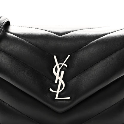 Saint Laurent Calfskin Y Quilted Monogram Toy Loulou Crossbody Bag Black 8 of 11