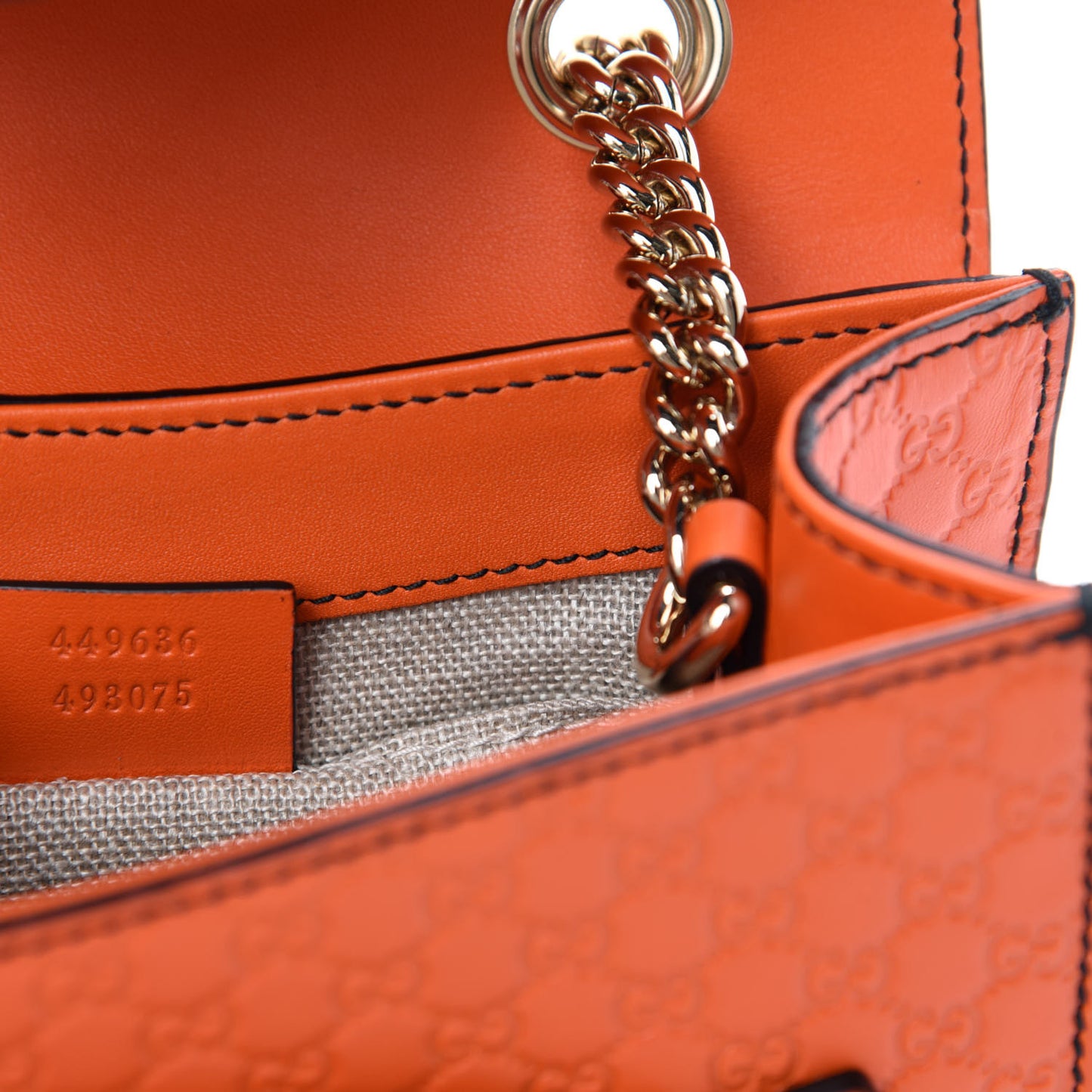 Soft Microguccissima Mini Emily Chain Shoulder Bag Sun Orange