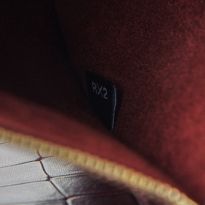 Mulberry Deep Calfskin Crocodile Embossed Kite Bucket Bag Oxblood 10 of 15