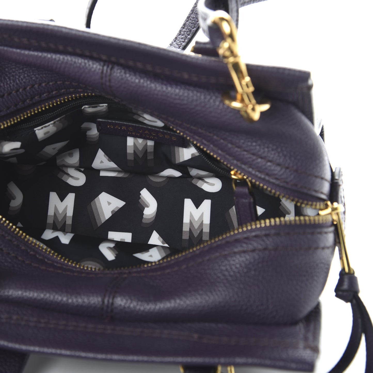 Textured Calfskin Mini Cruiser Convertible Satchel Grape