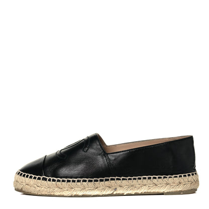 Chanel Lambskin CC Espadrilles 38 Black 1 of 9