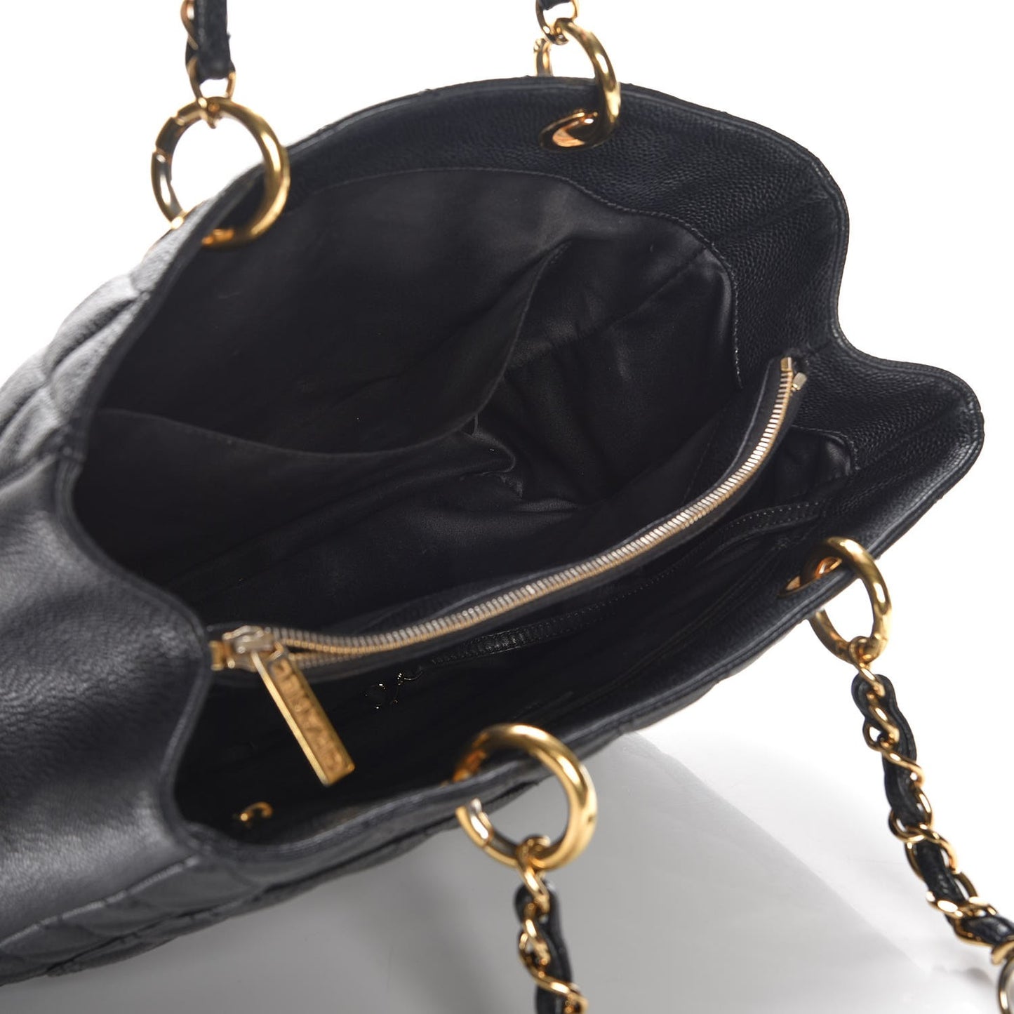 Caviar Quilted Grand Shopping Tote GST Black