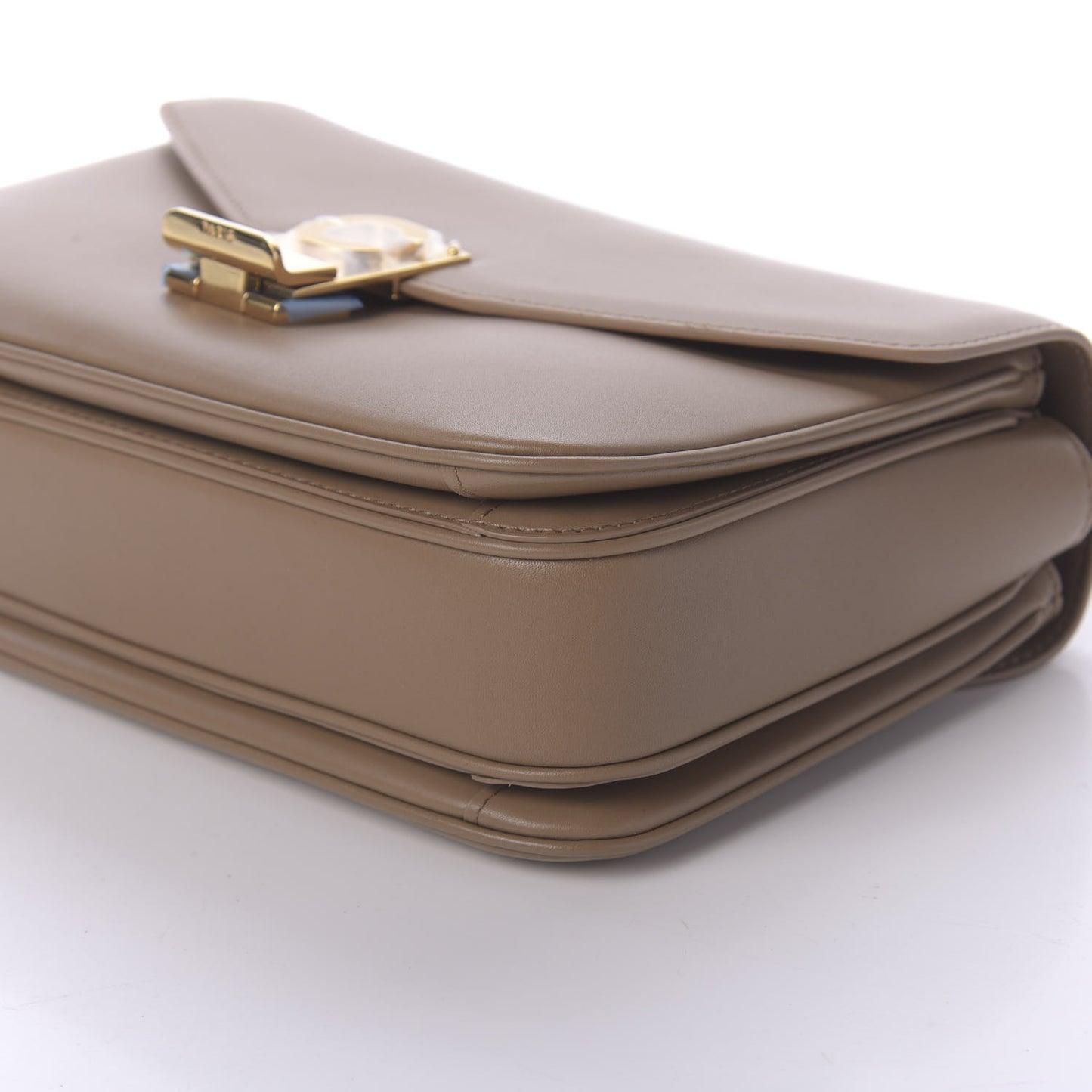 Shiny Calfskin Medium C Bag Light Camel