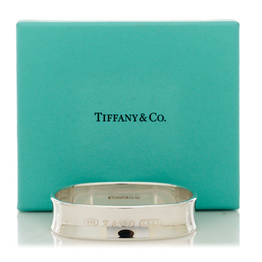 Tiffany Sterling Silver 1837 Cushion Bangle Bracelet 2 of 4