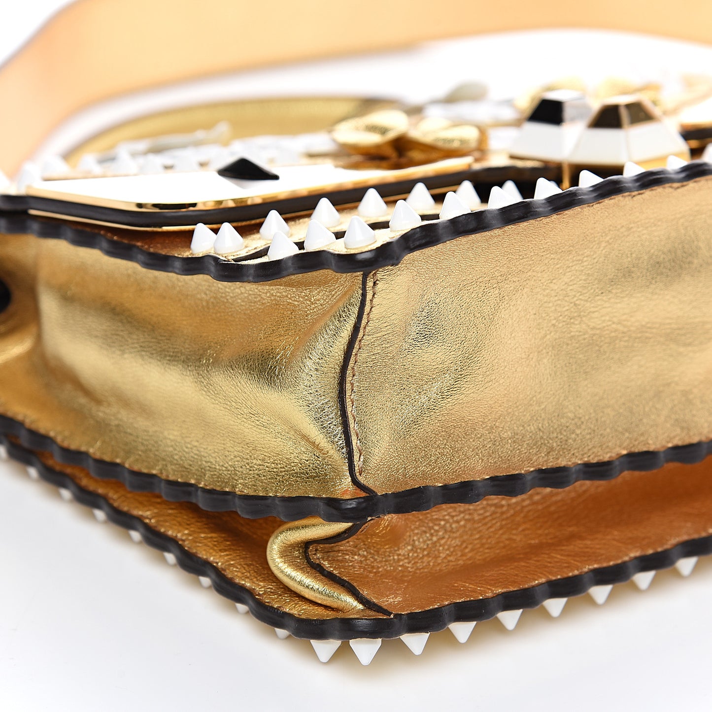 Metallic Calfskin Wonder Monster Kan I Shoulder Bag Gold