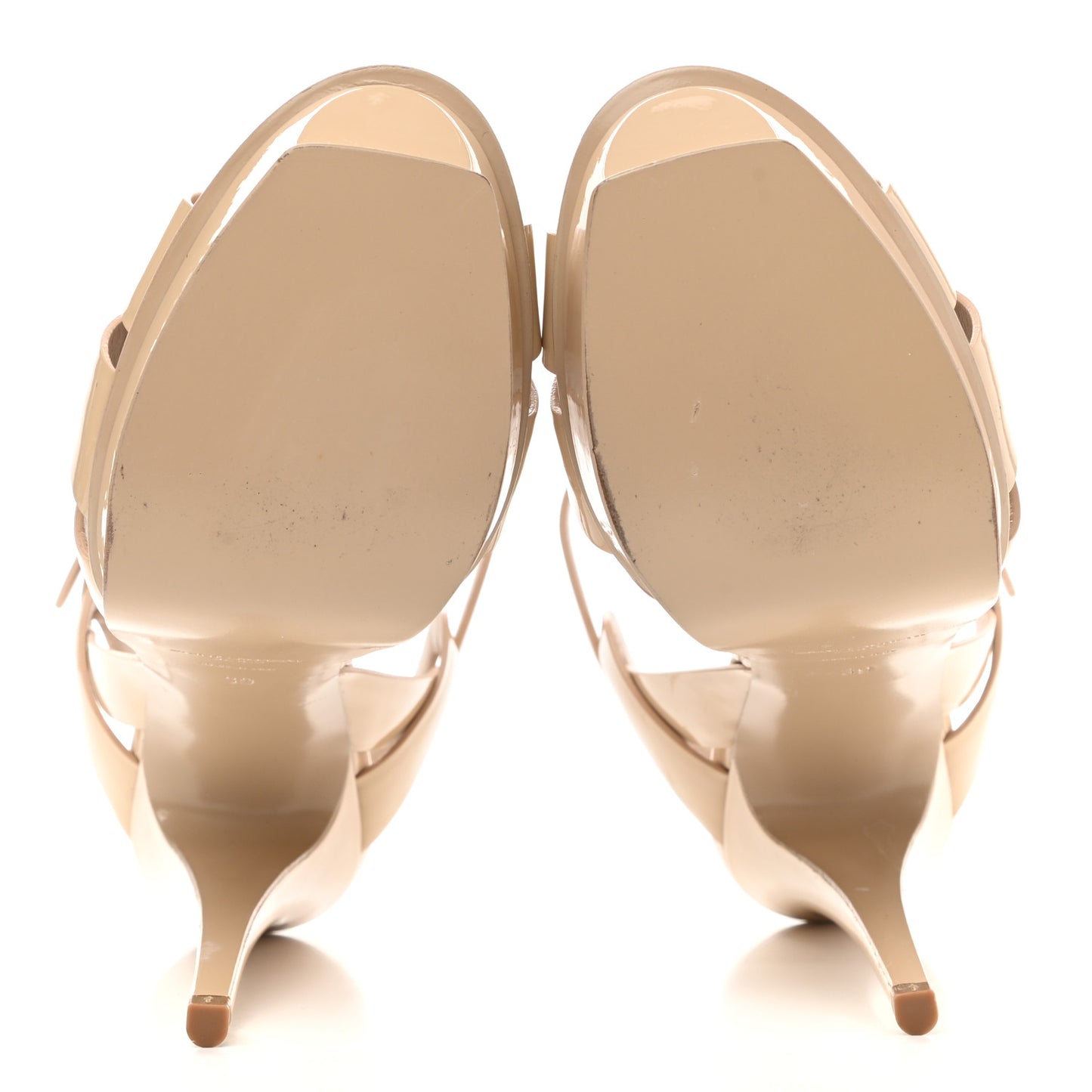 Patent Tribute 105 Platform Sandals 39 Nude Powder