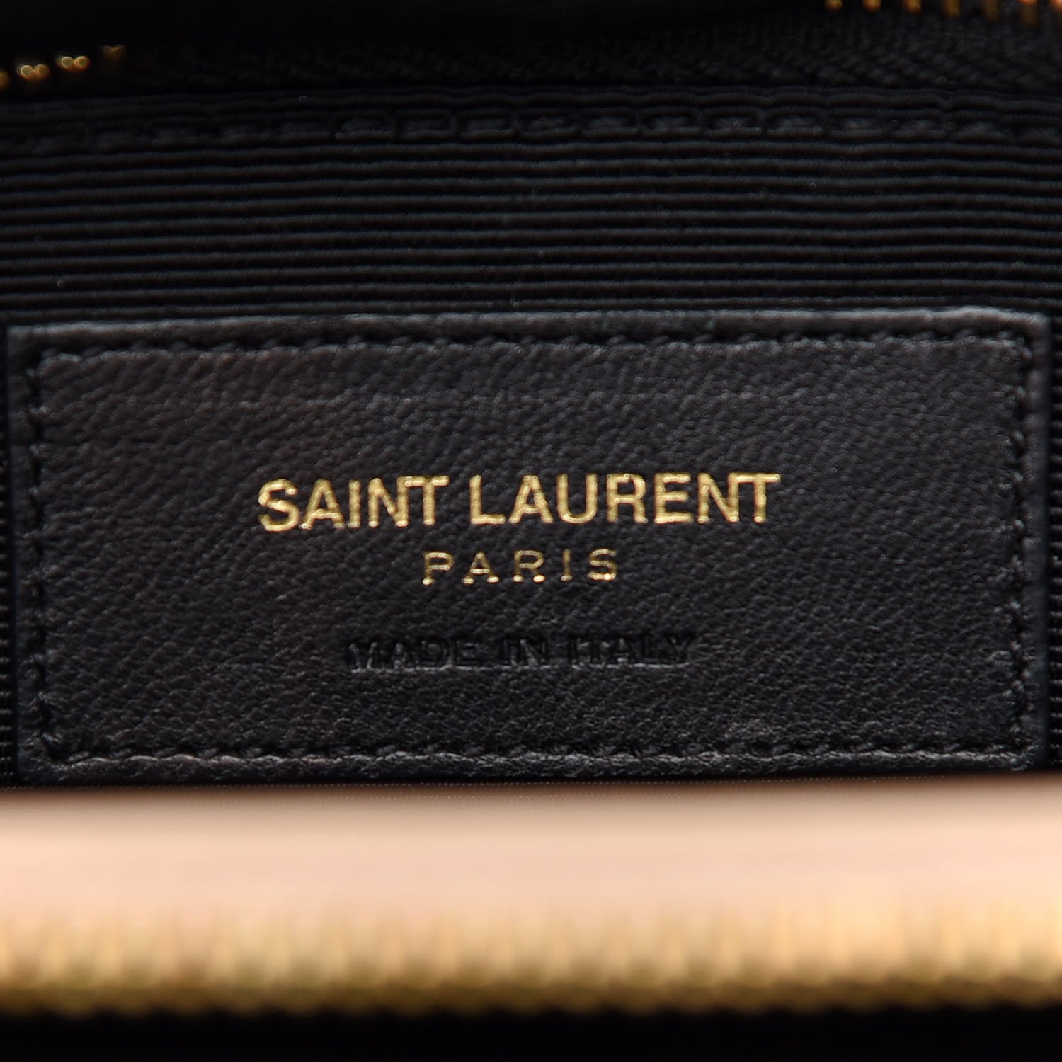 Saint Laurent Grain De Poudre Matelasse Chevron Monogram Shopping Bag Nude Powder 6 of 8