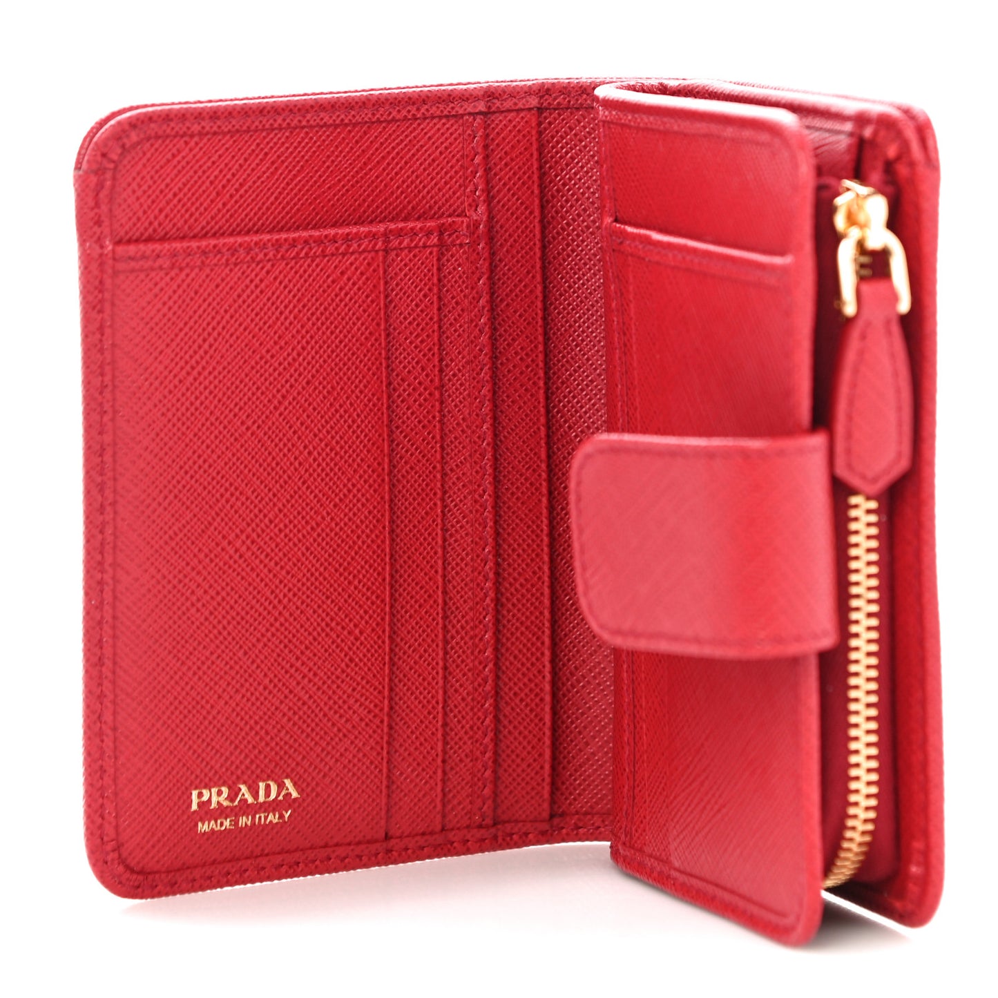 Saffiano Metal Compact Wallet Fuoco