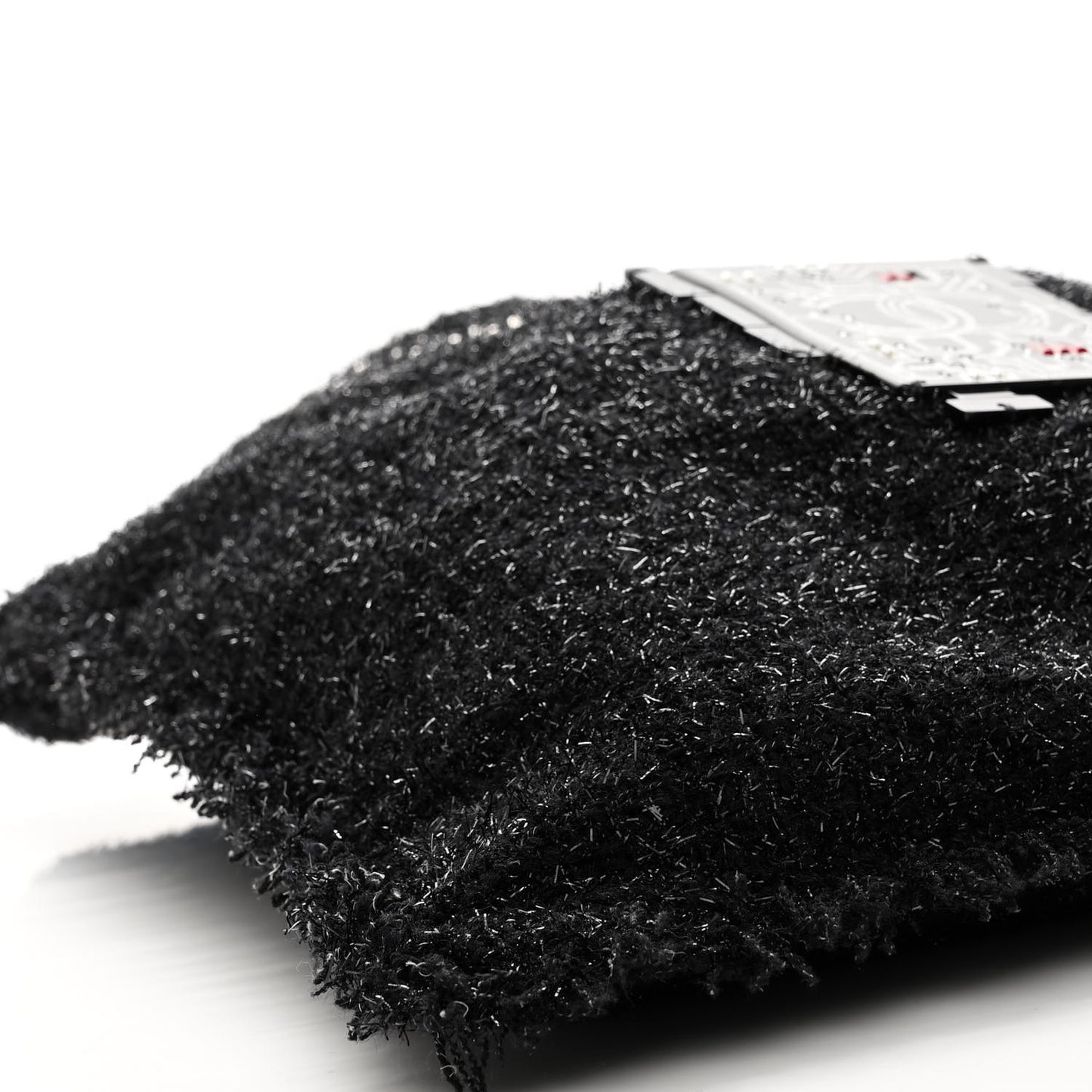 Tweed Resin Strass Large Robot Shopping Bag Black
