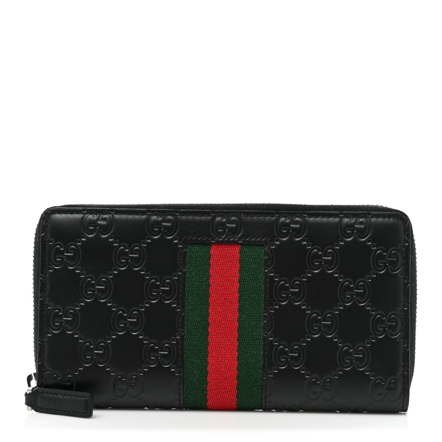 Guccissima Web Zip Around Wallet Black