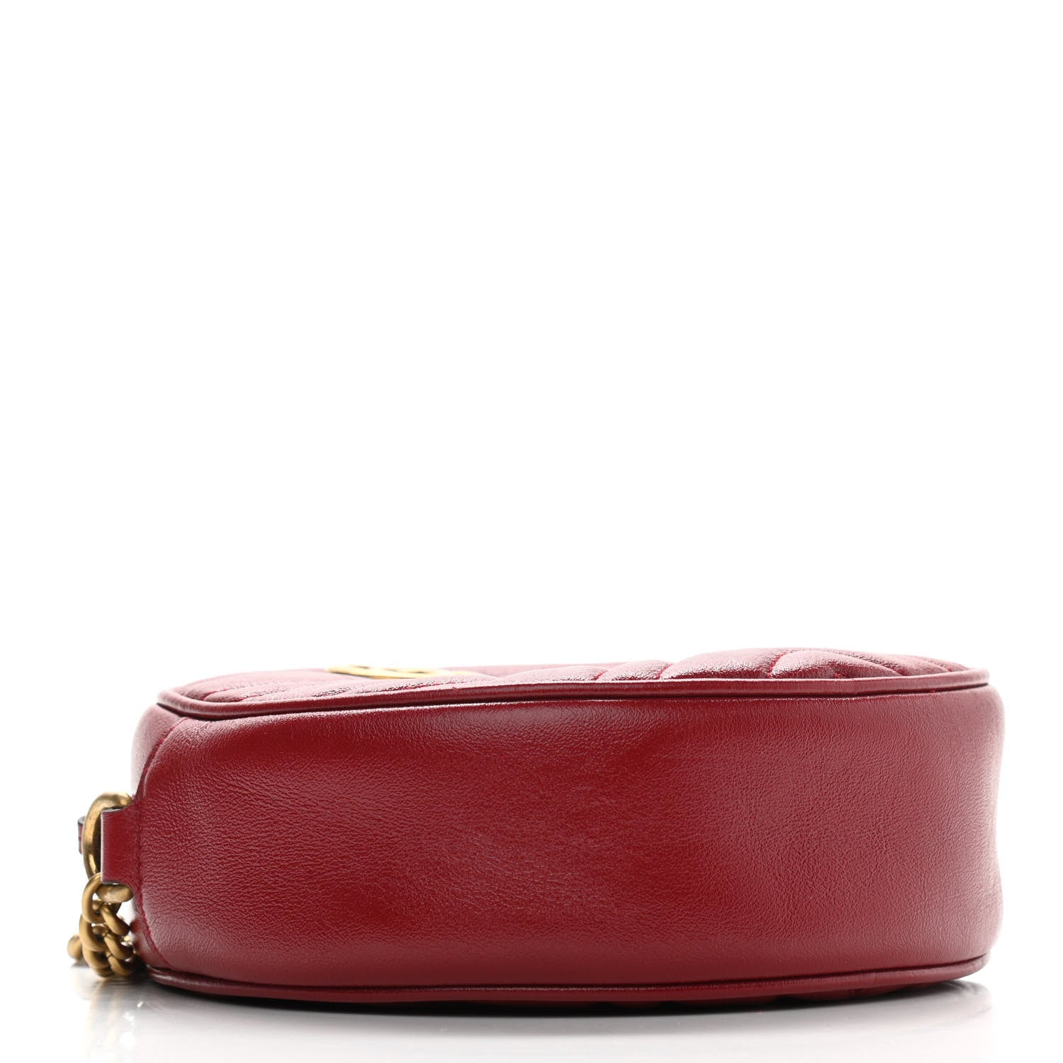 Gucci Glazed Calfskin Matelasse Heart Mini GG Marmont Round Shoulder Bag Romantic Cerise 4 of 10