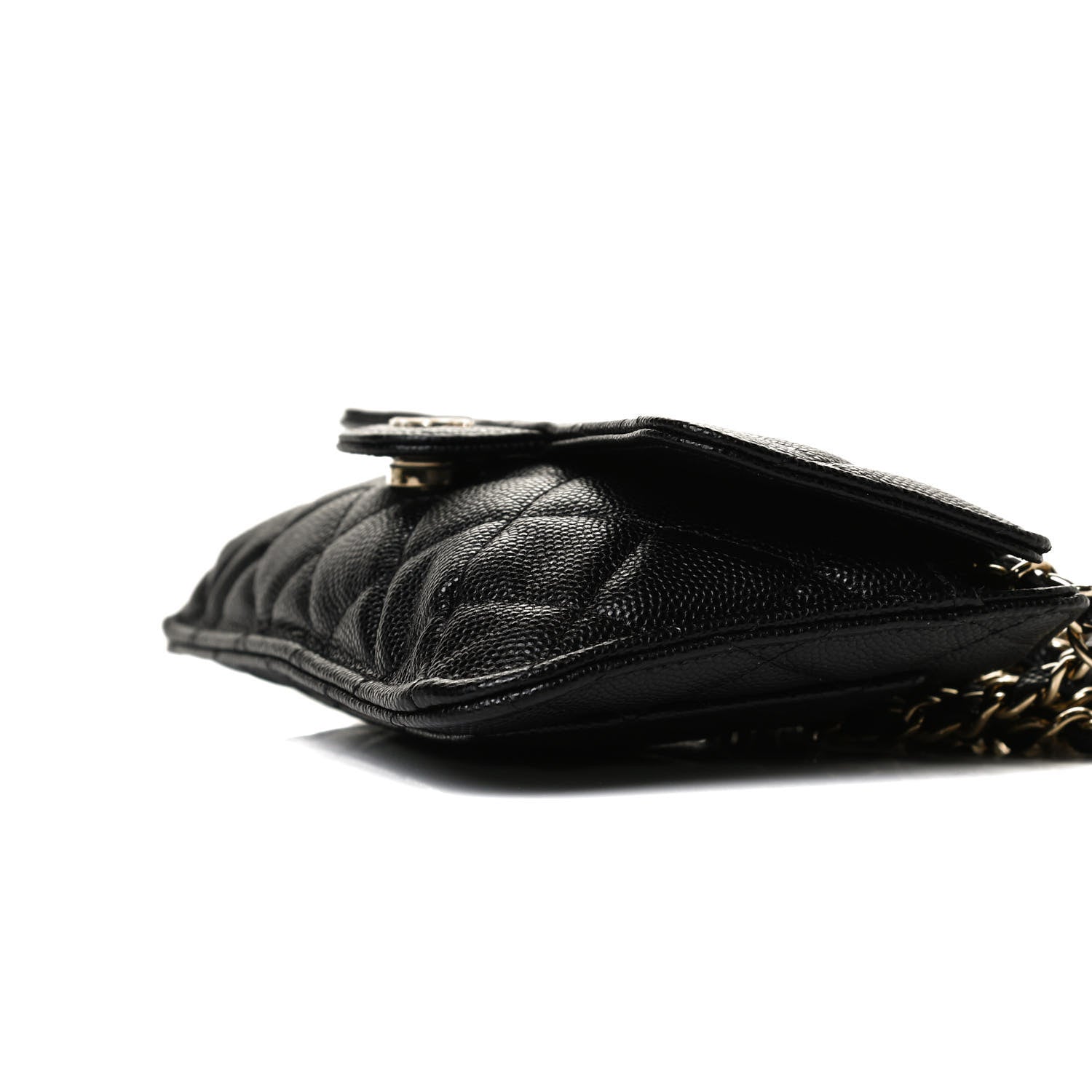 Chanel Caviar Fabric Quilted Foldable Tote With Chain Black Multicolor 9 of 14