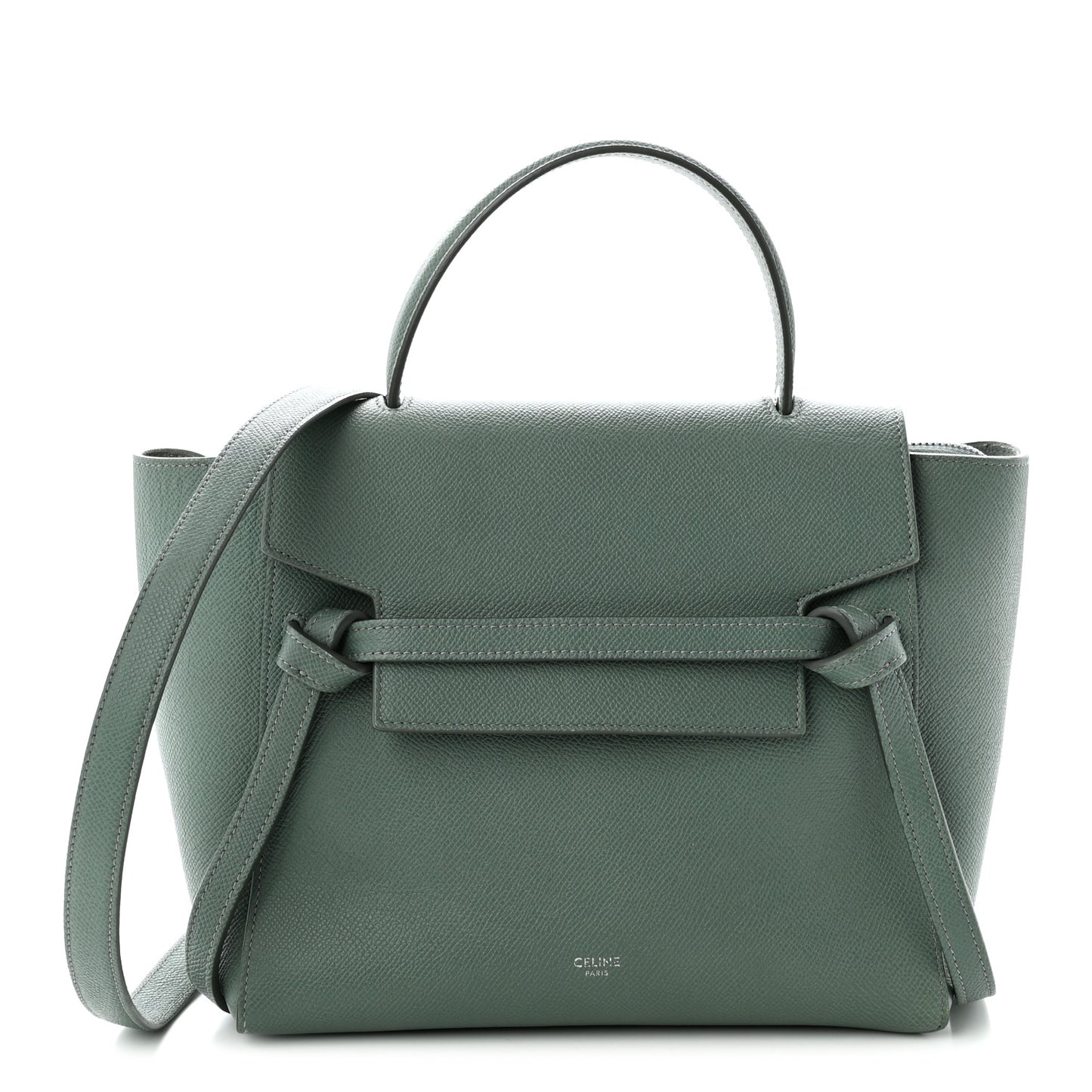 Grained Calfskin Micro Belt Bag Celadon