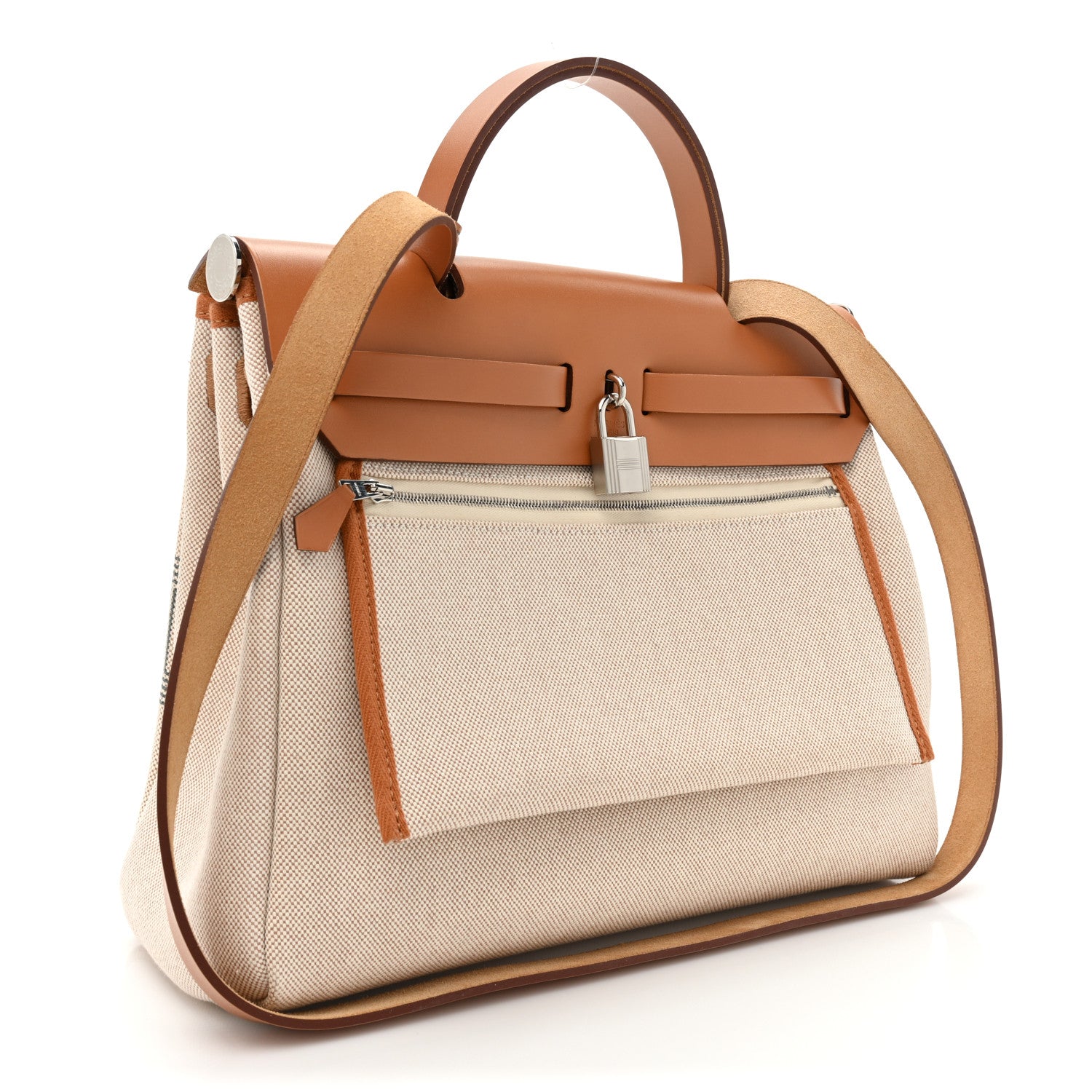 Hermes H Plume Canvas Vache Hunter Circuit 24 Herbag Zip Retourne 31 Gris Meyer Ecru Beige Naturel 4 of 12