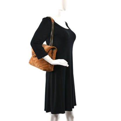 Saint Laurent Suede Y Quilted Monogram Medium Loulou Chain Satchel Cinnamon 2 of 9