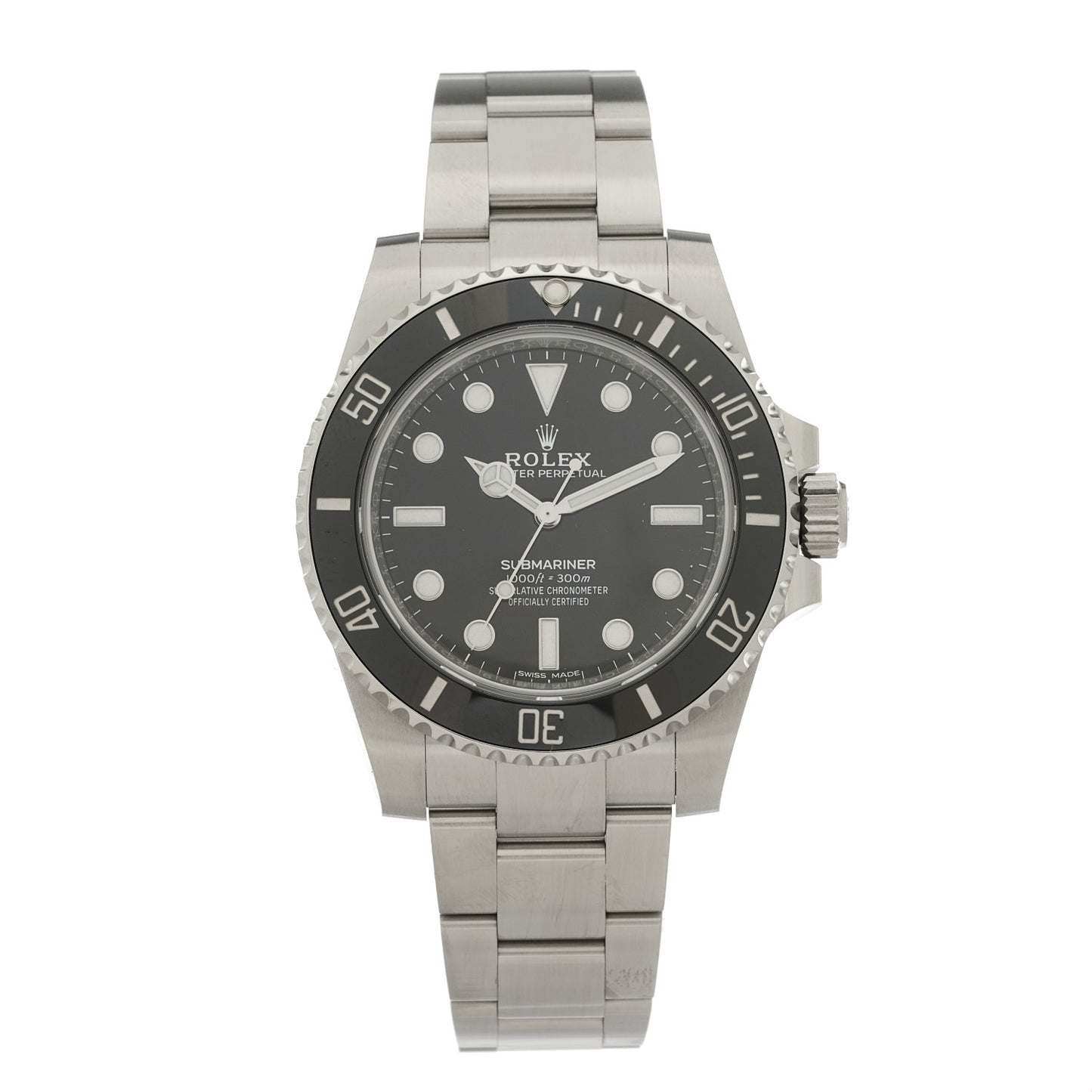Stainless Steel 40mm Oyster Perpetual Submariner Watch Black 114060