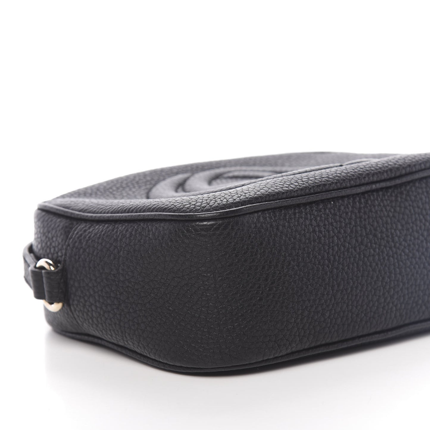 Pebbled Calfskin Small Soho Disco Bag Black
