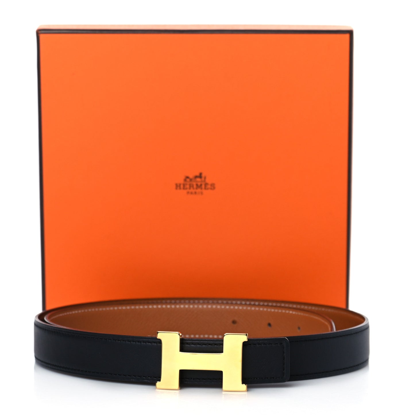 Swift Epsom 24mm Mini Constance H Belt 95 Black Gold