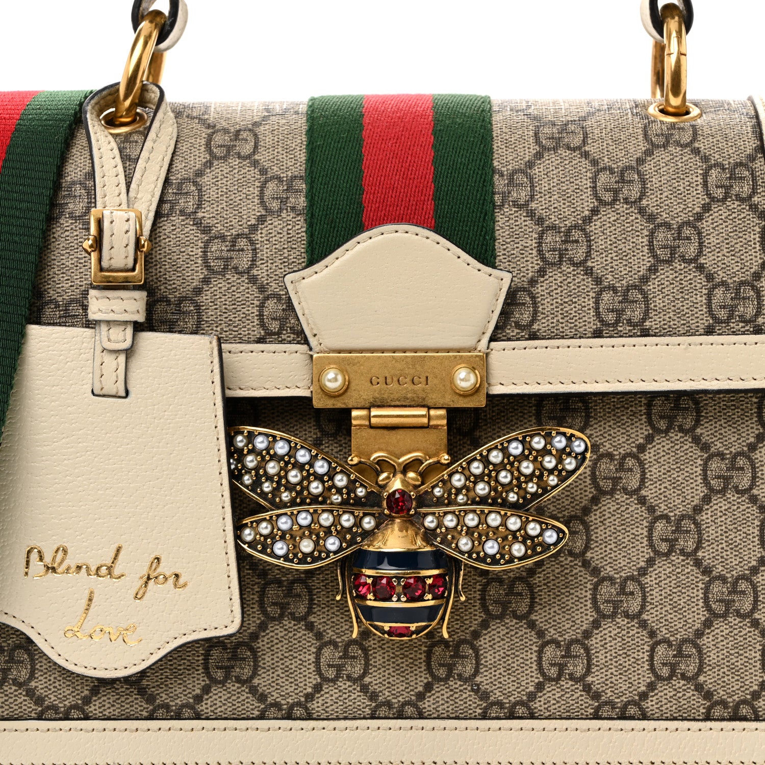 Gucci GG Supreme Monogram Small Queen Margaret Top Handle Bag White 8 of 11