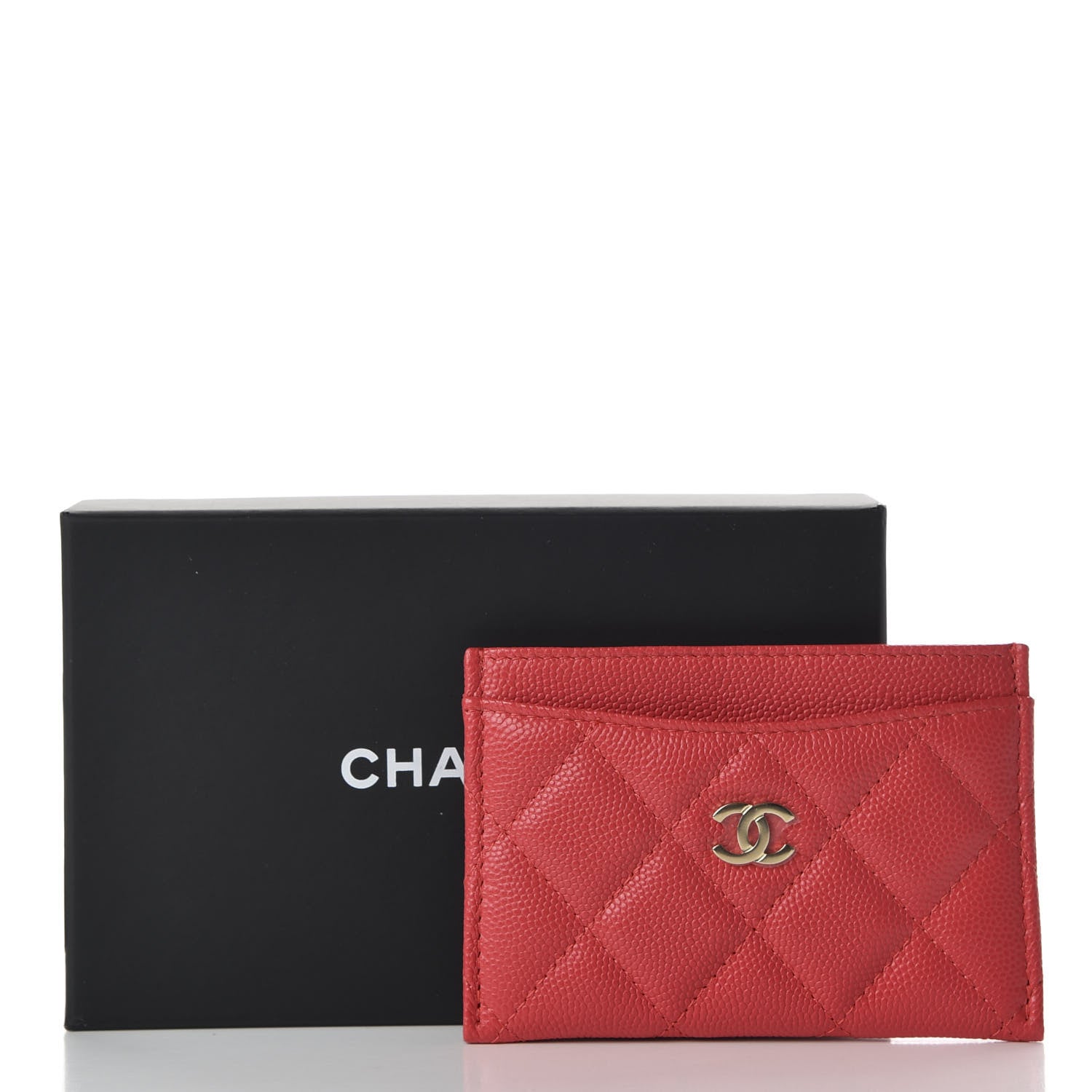 Chanel Caviar Quilted Card Holder Red 9 of 9