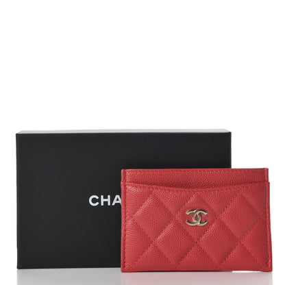 Chanel Caviar Quilted Card Holder Red 9 of 9