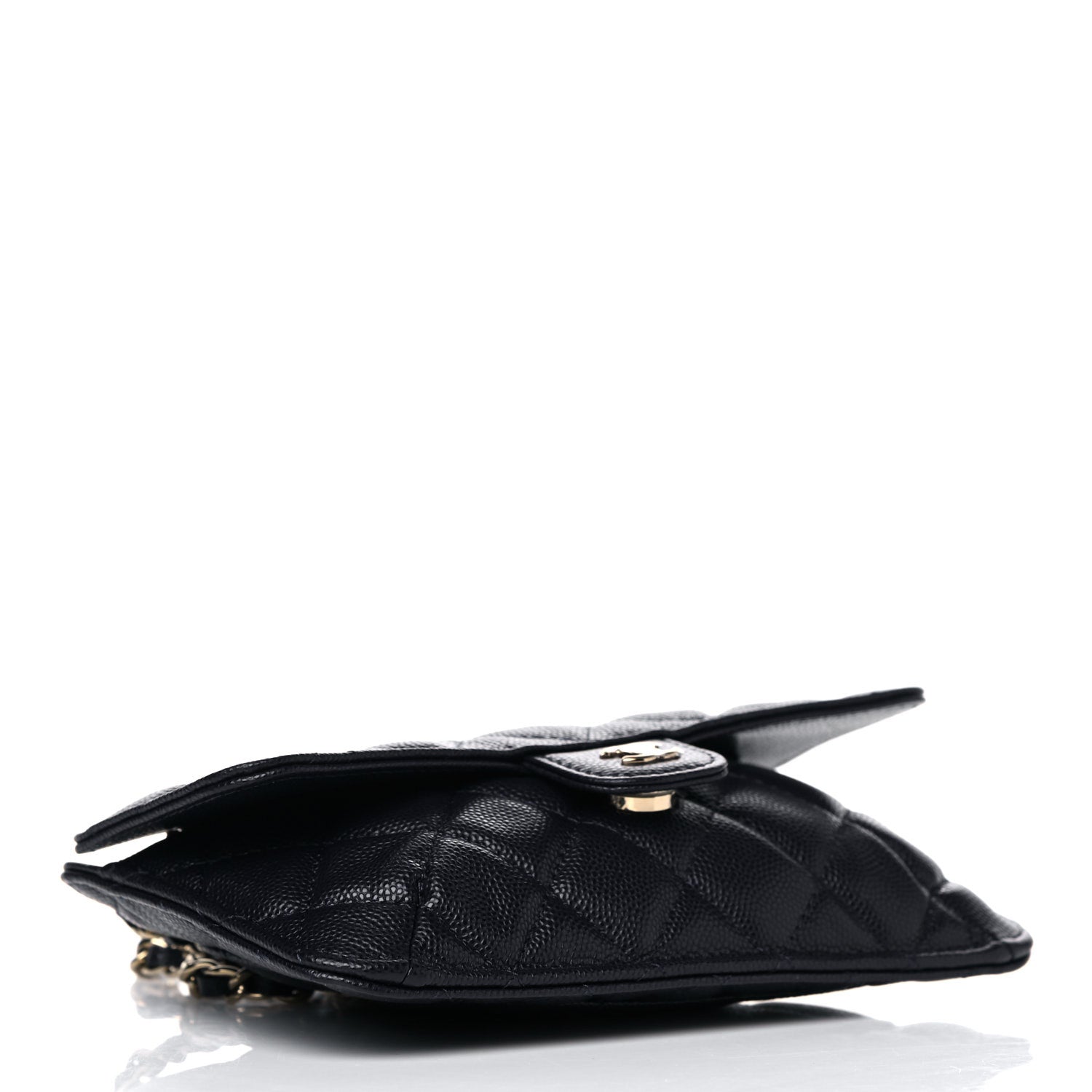 Chanel Caviar Fabric Quilted Foldable Tote With Chain Black Multicolor 6 of 14