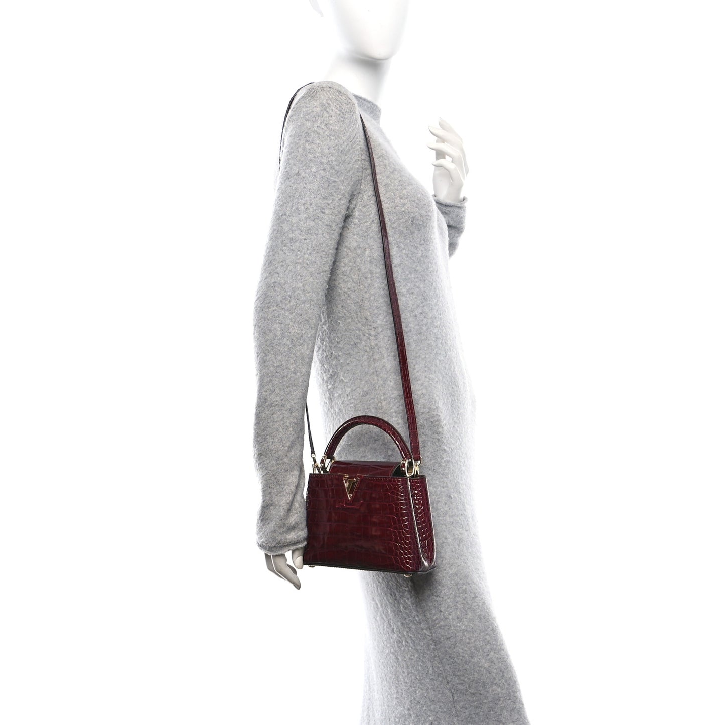 Crocodile Mini Capucines  Bordeaux