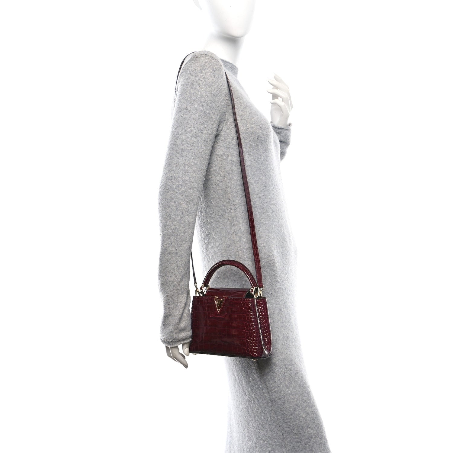 Louis Vuitton Crocodile Mini Capucines  Bordeaux 2 of 10