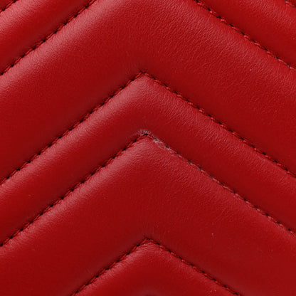 Gucci Calfskin Matelasse Medium GG Marmont Tote Hibiscus Red 12 of 15