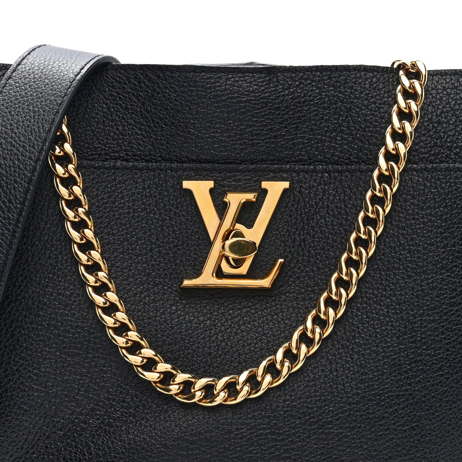 Louis Vuitton Calfskin Lock and Walk Bucket Black 6 of 8
