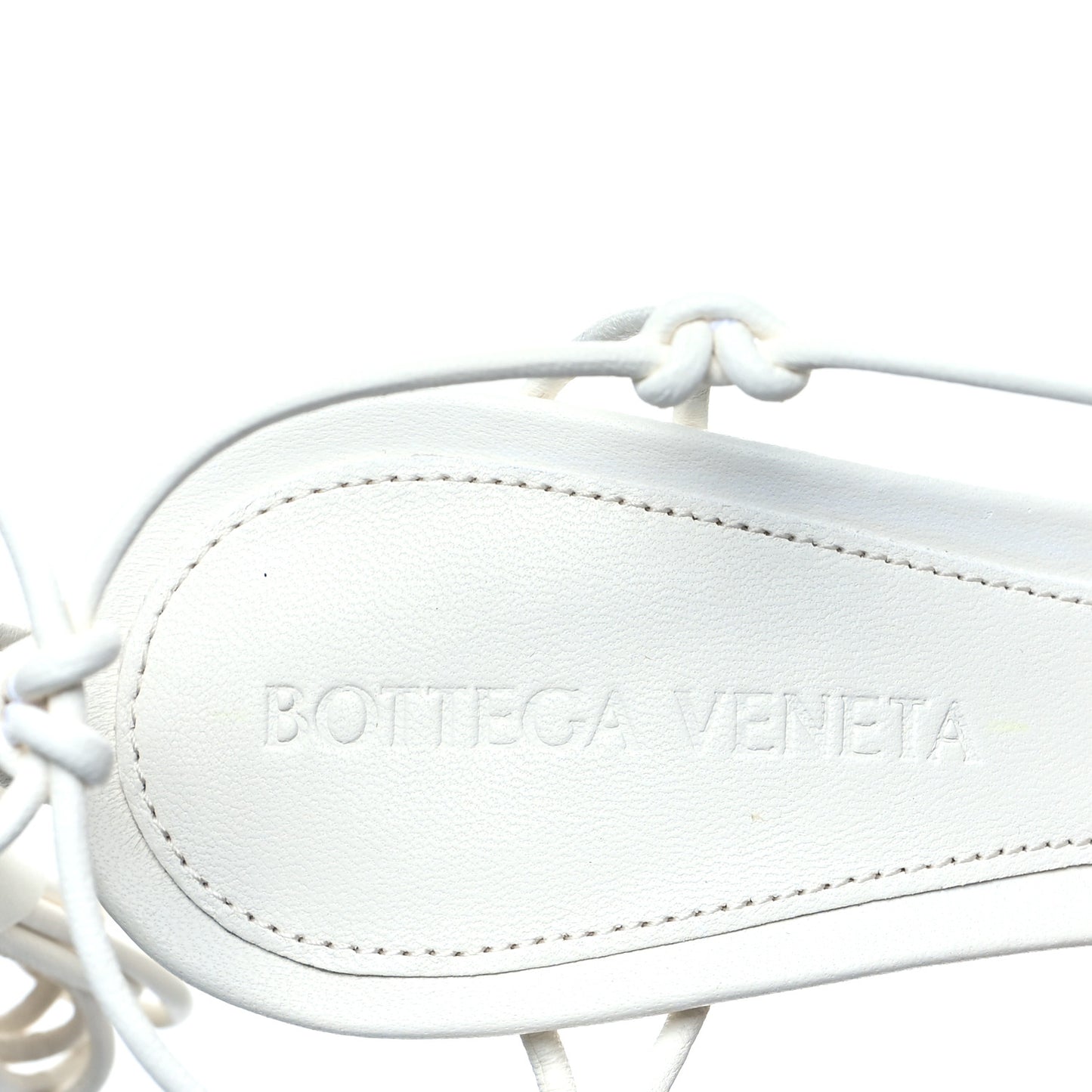 Nappa Dot Ankle Tie Sandals 35 White