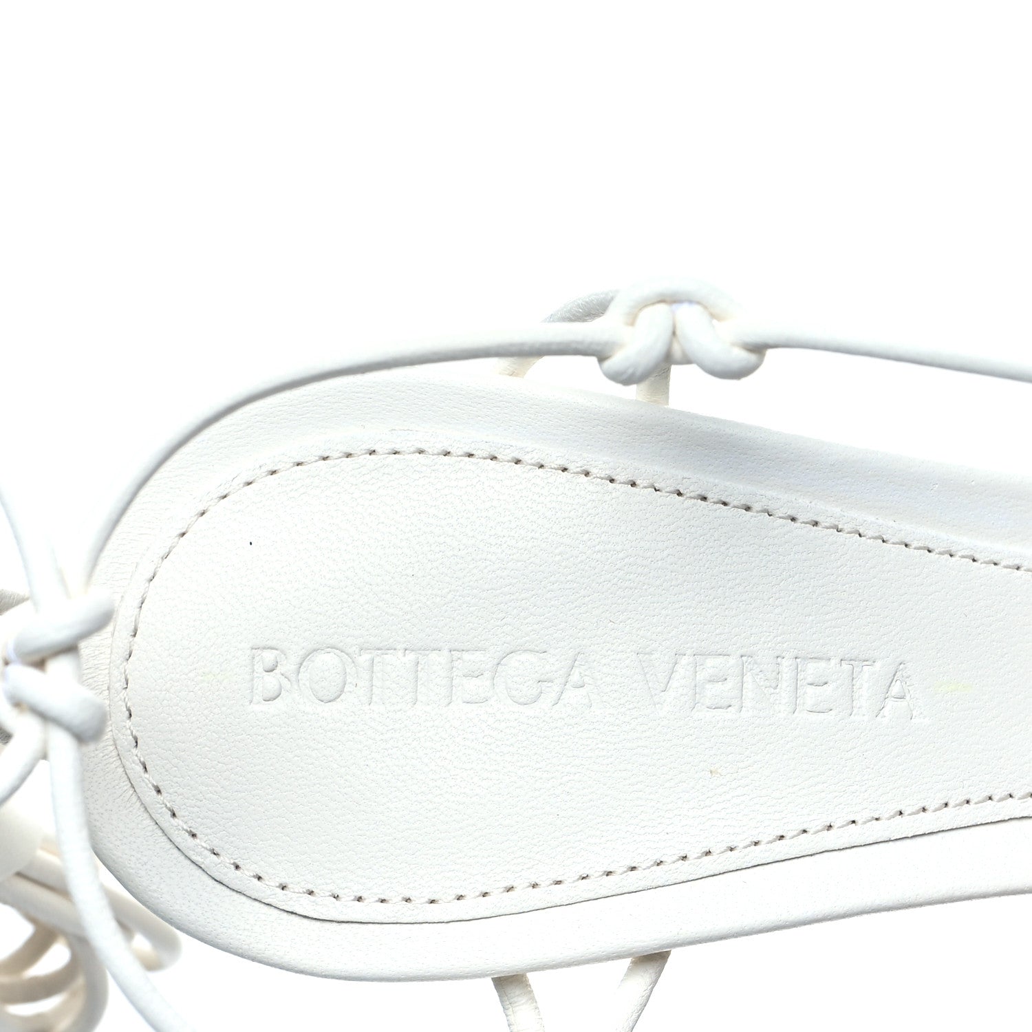 Bottega Veneta Nappa Dot Ankle Tie Sandals 35 White 7 of 8