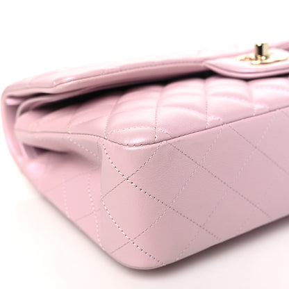 Chanel Iridescent Calfskin Quilted Medium Double Flap Light Pink 9 of 10
