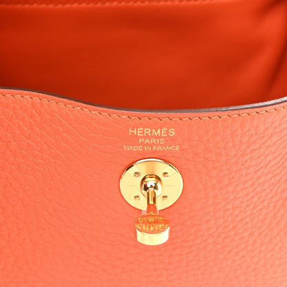 Hermes Taurillon Clemence Mini Lindy 20 Feu 6 of 10