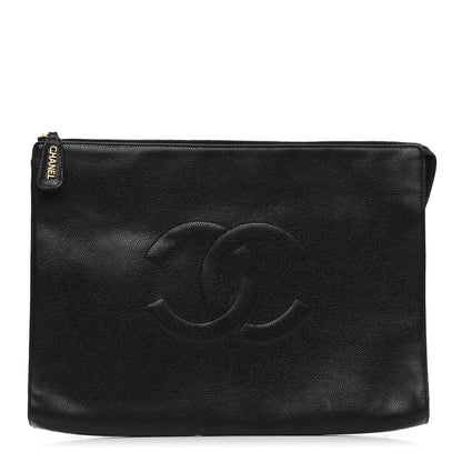 Chanel Caviar Large Timeless CC Cosmetic Pouch Black 1 of 10