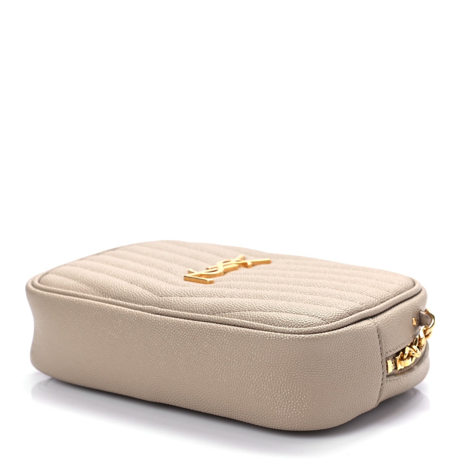 Saint Laurent Grain De Poudre Matelasse Monogram Mini Lou Camera Bag Dark Latte 7 of 7
