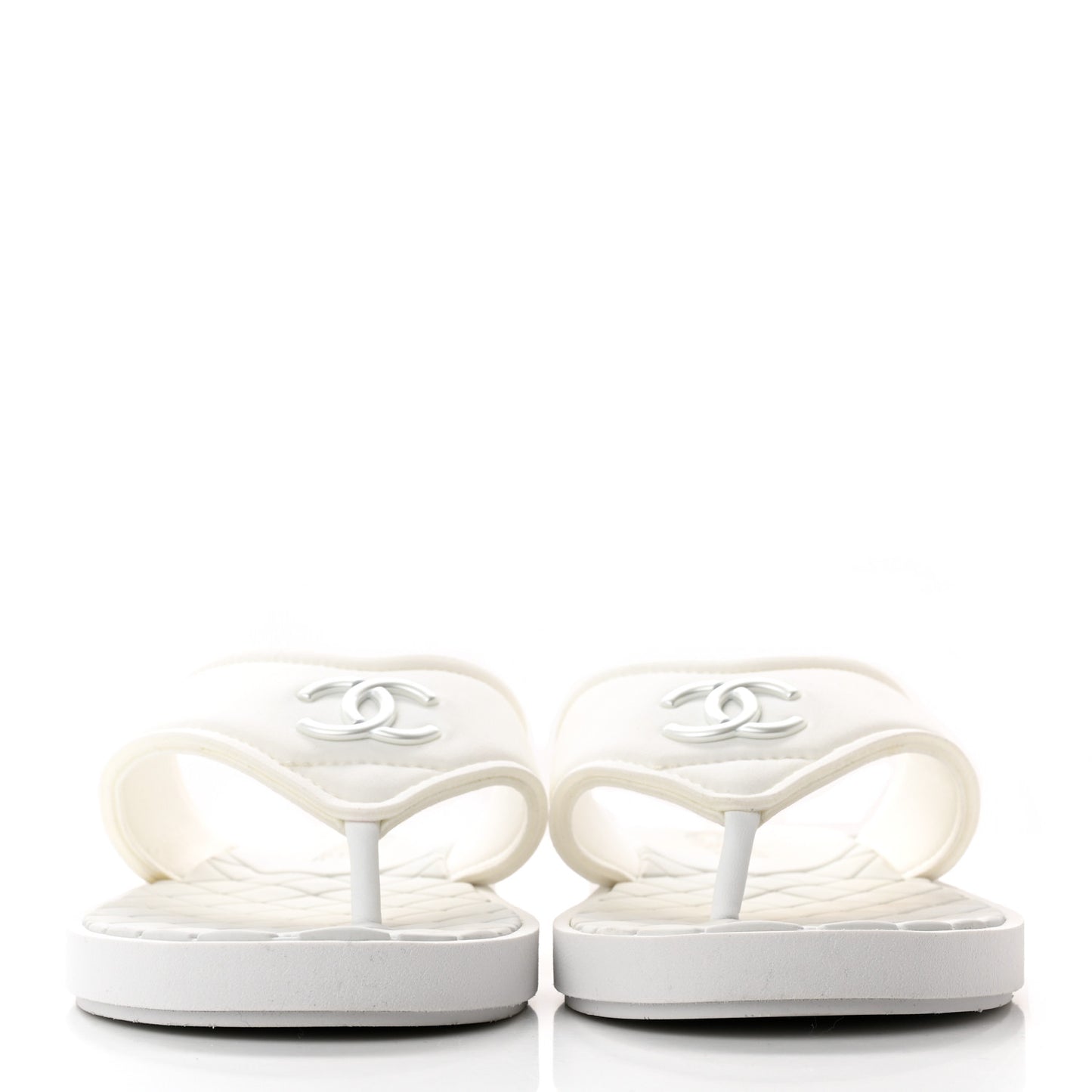 Fabric CC Thong Sandals 41 White