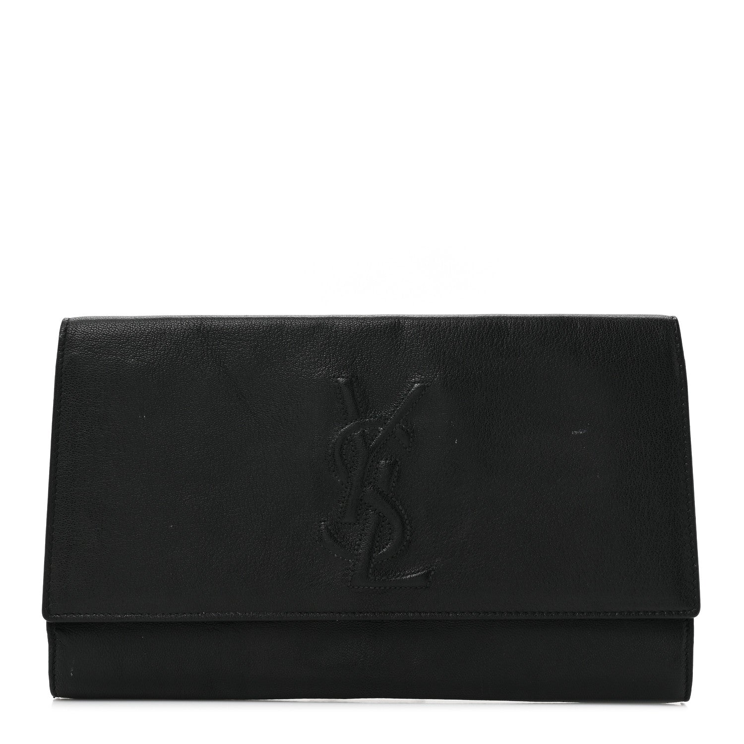 Saint Laurent Calfskin Monogram Large Belle De Jour Clutch Black 1 of 14